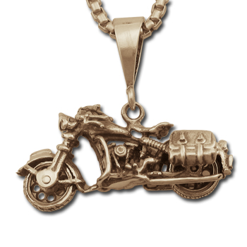 Vintage Mototcycle Pendant in 14k gold