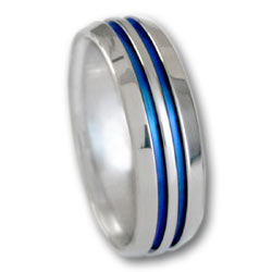 Titanium Ring w/ Blue Oxide