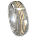 Titanium Ring w/18k Gold & Platinum Inlays