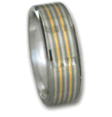Titanium Ring w/18k Gold & Platinum Inlays